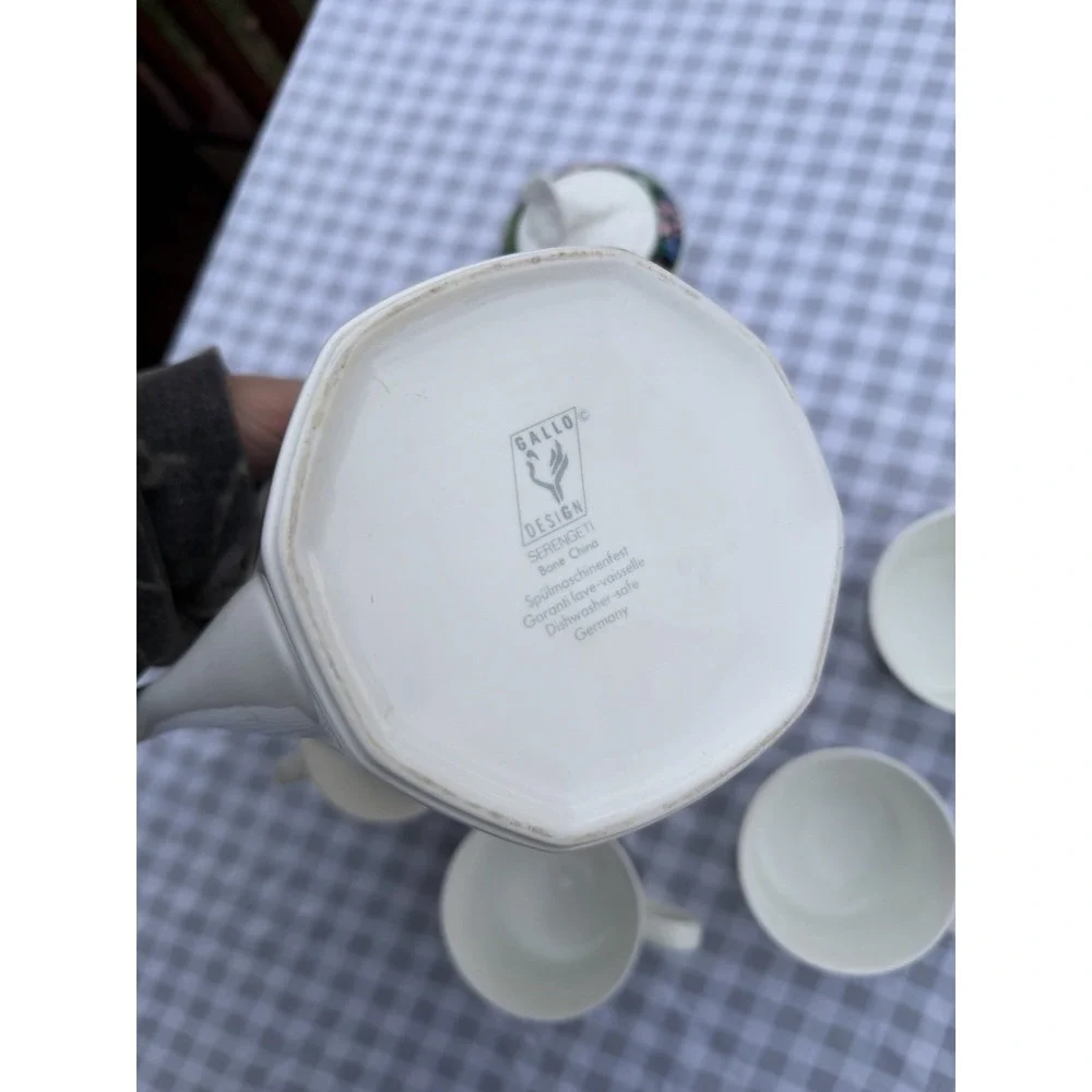 Rare Villeroy & Boch/Gallo Serengeti  Teapot & Cups Jungle Germany  Discontinued